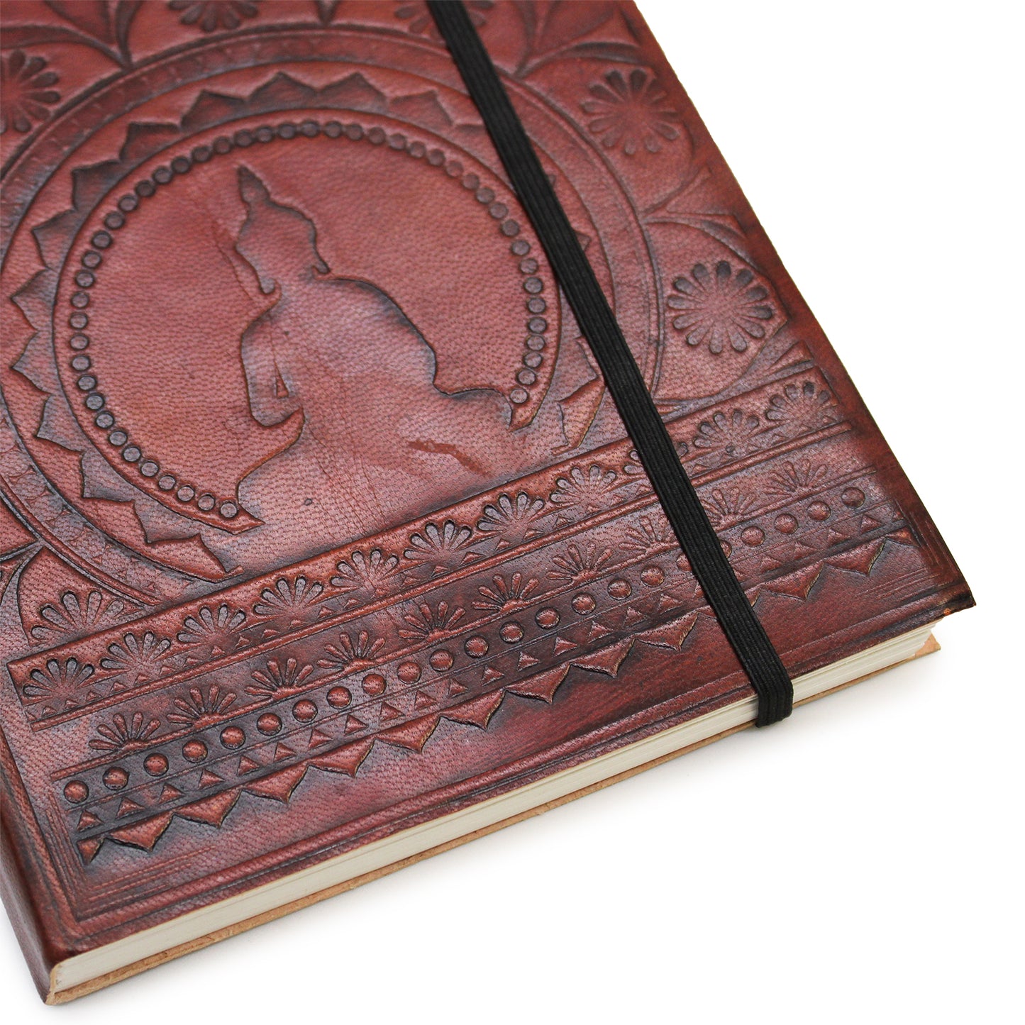 Small Notebook with Strap - Tibetan Mandala | Handmade, Eco-Friendly & Timeless