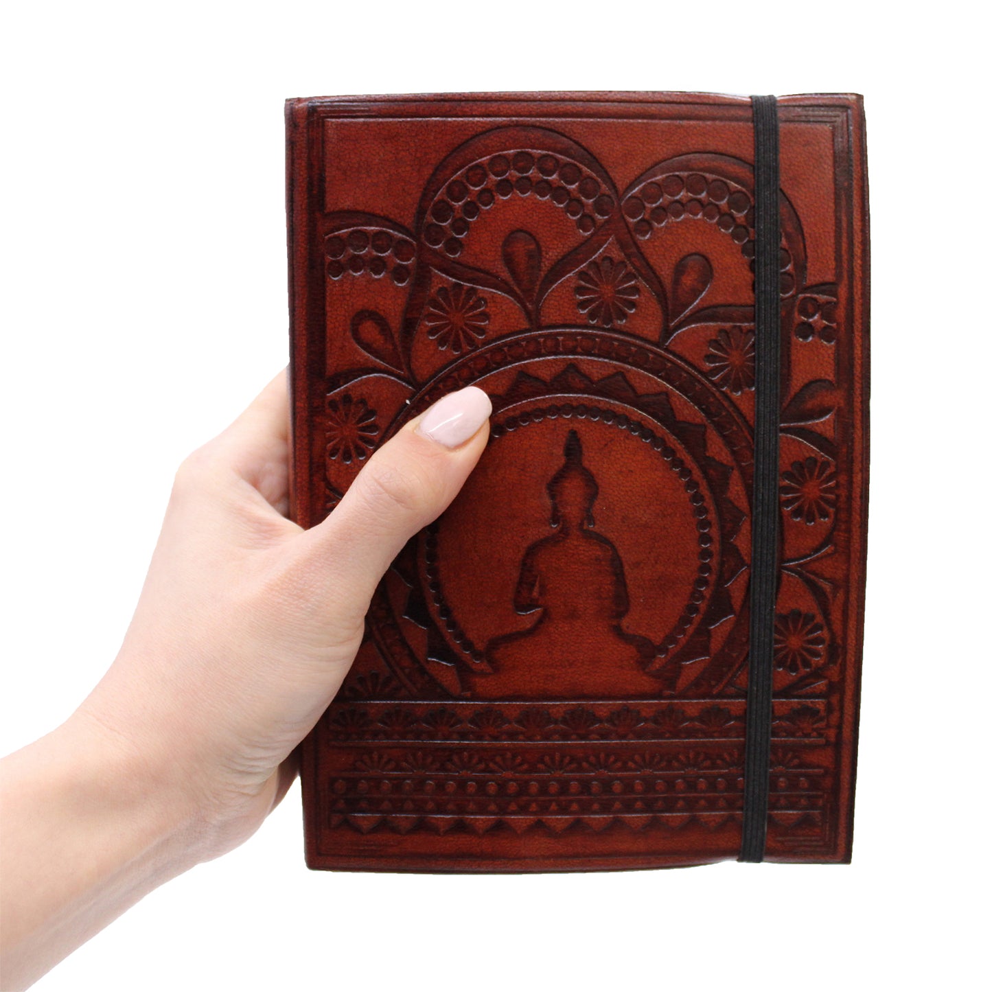 Small Notebook with Strap - Tibetan Mandala | Handmade, Eco-Friendly & Timeless