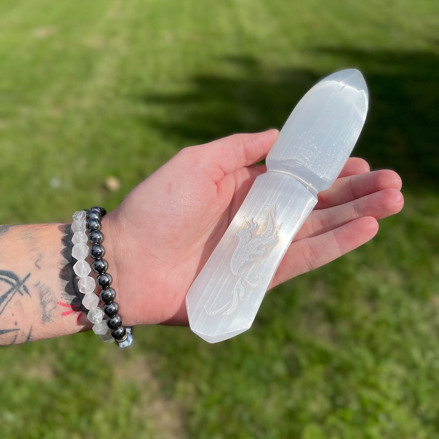 Selenite Ritual Knife – Letting Go of the Past 20cm | A Tool for Release and Renewal