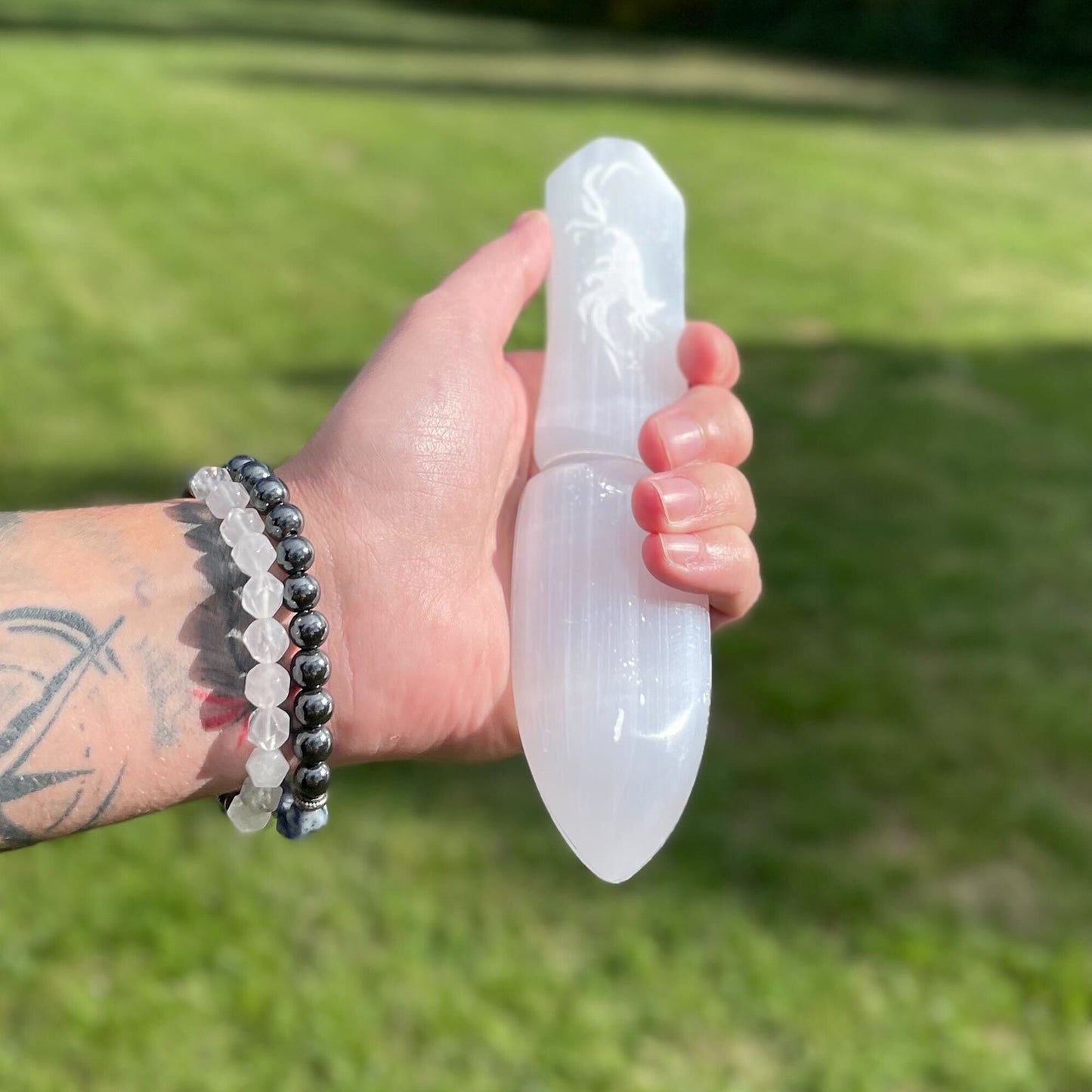 Selenite Ritual Knife – Letting Go of the Past 20cm | A Tool for Release and Renewal