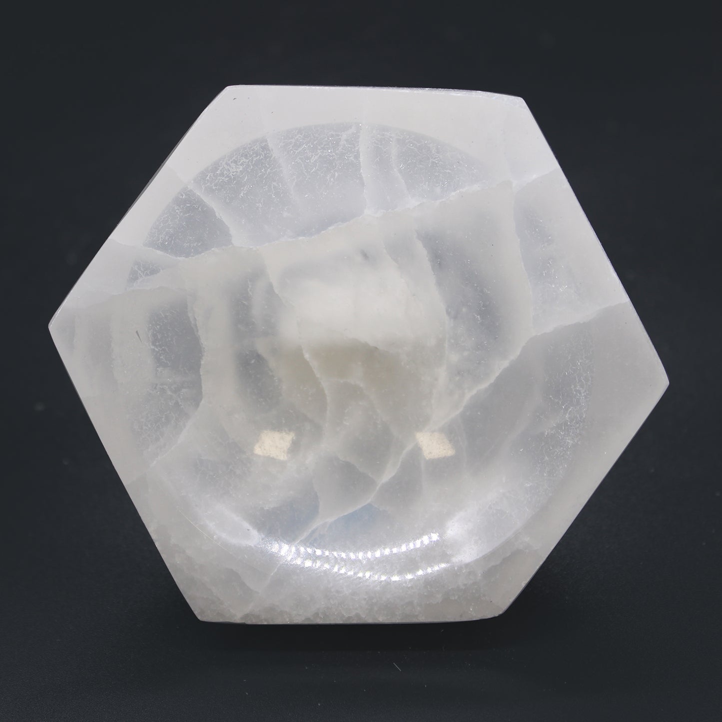 Selenite Hex Bowl 10cm | A Sacred Vessel for Energy Cleansing and Crystal Charging