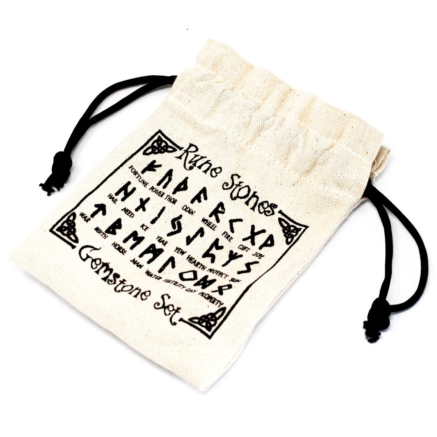 Runes Stone Set in Pouch – Rainbow Moonstone | A Sacred Tool for Divination and Intuition