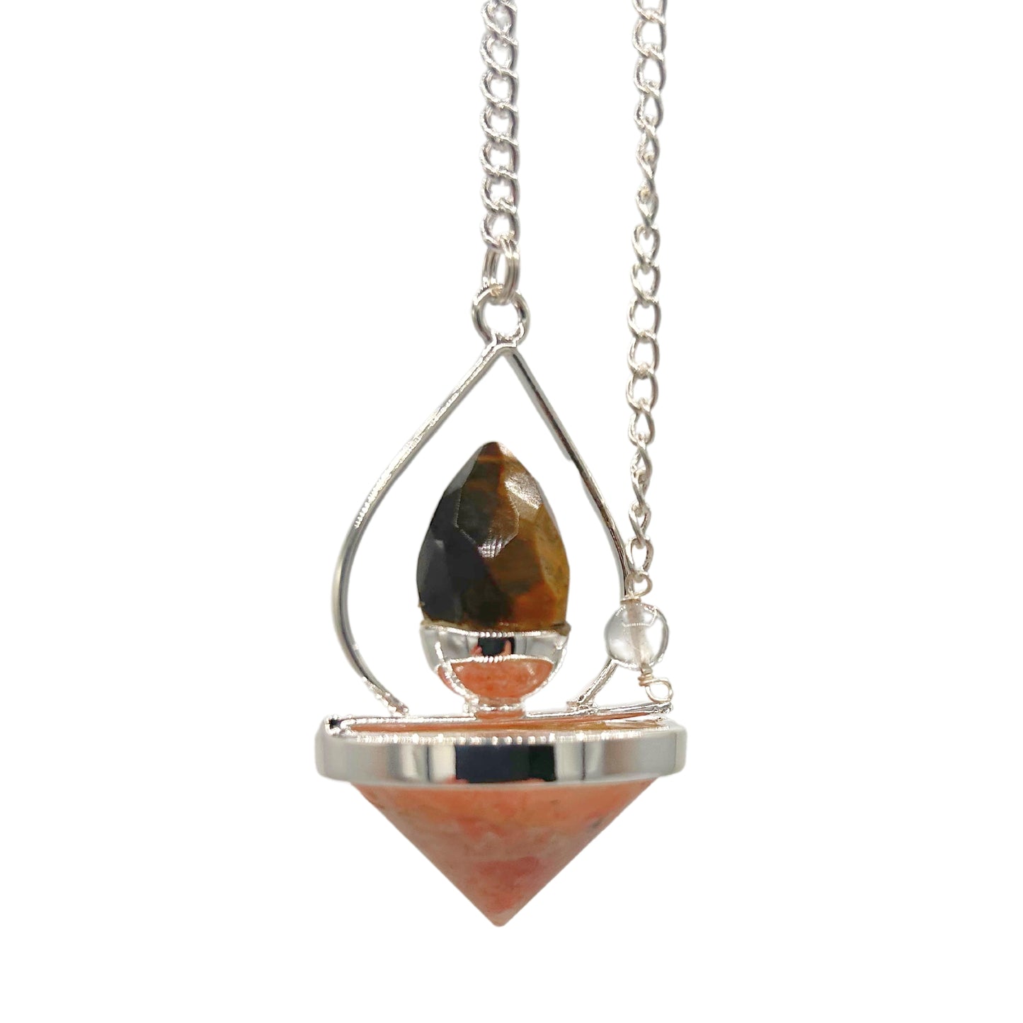 Gemstone Lantern of Life Pendulum – Sunstone & Tigereye