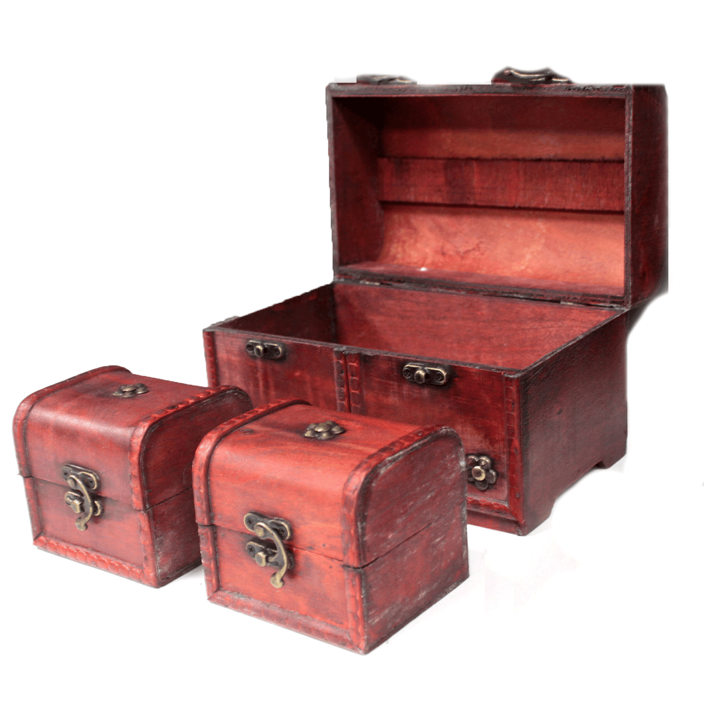 Large Classic Chest – Set of 3 | Timeless Vintage Storage with Colonial Charm