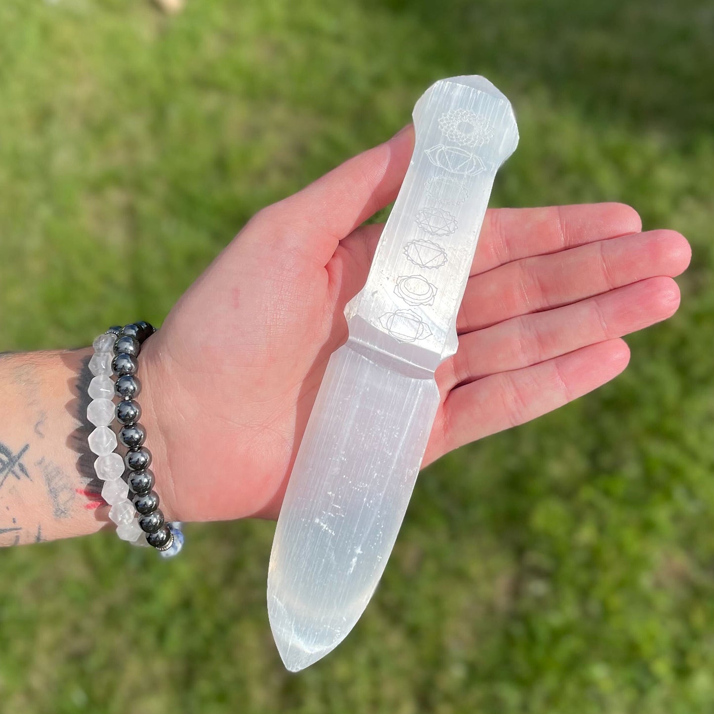 Selenite Ritual Knife – Chakra 20cm | A Sacred Tool for Energy Balance and Spiritual Cleansing