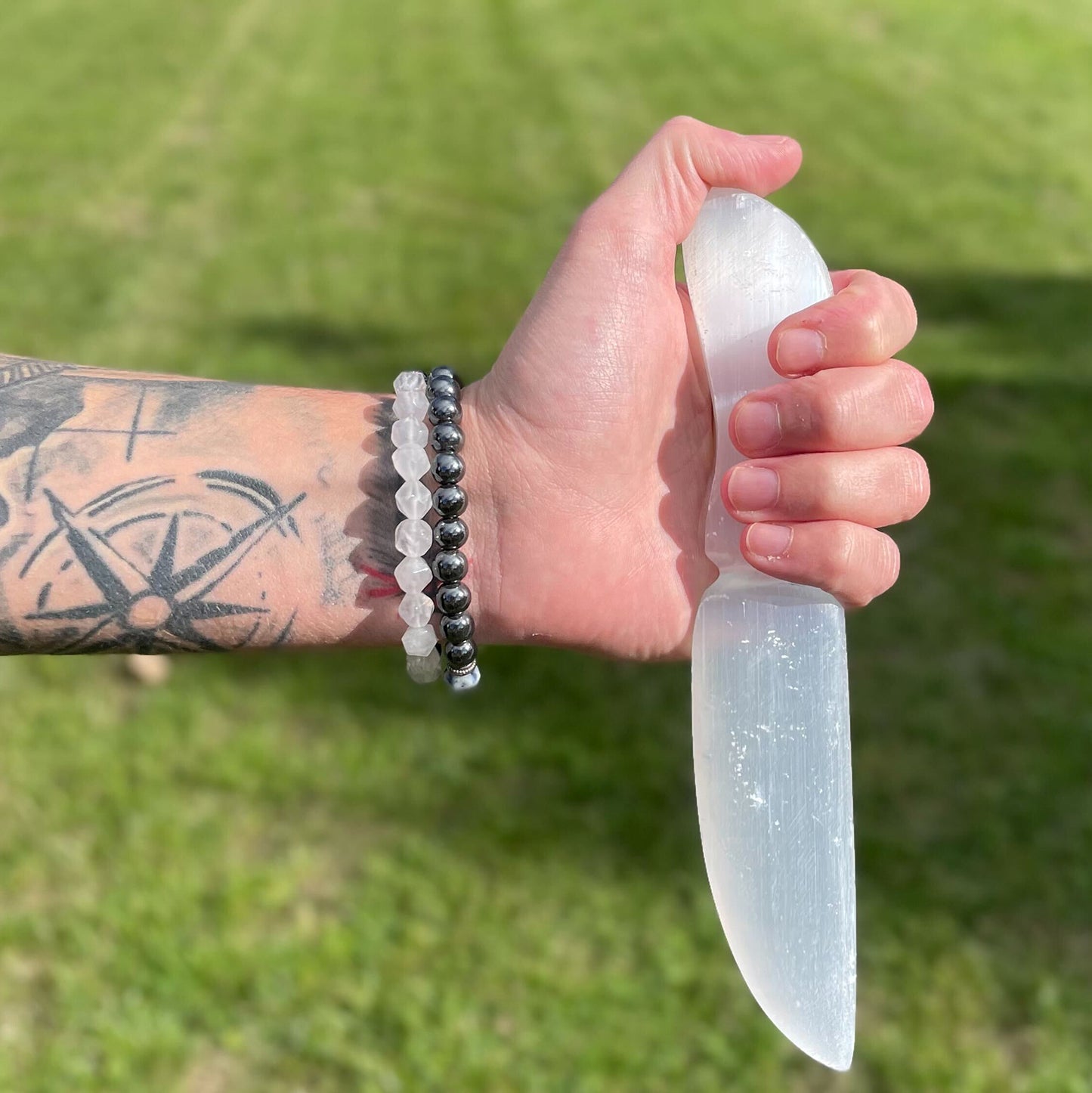 Selenite Ritual Knife – Classic 20x4 cm | A Sacred Tool for Energy Cleansing and Spiritual Work