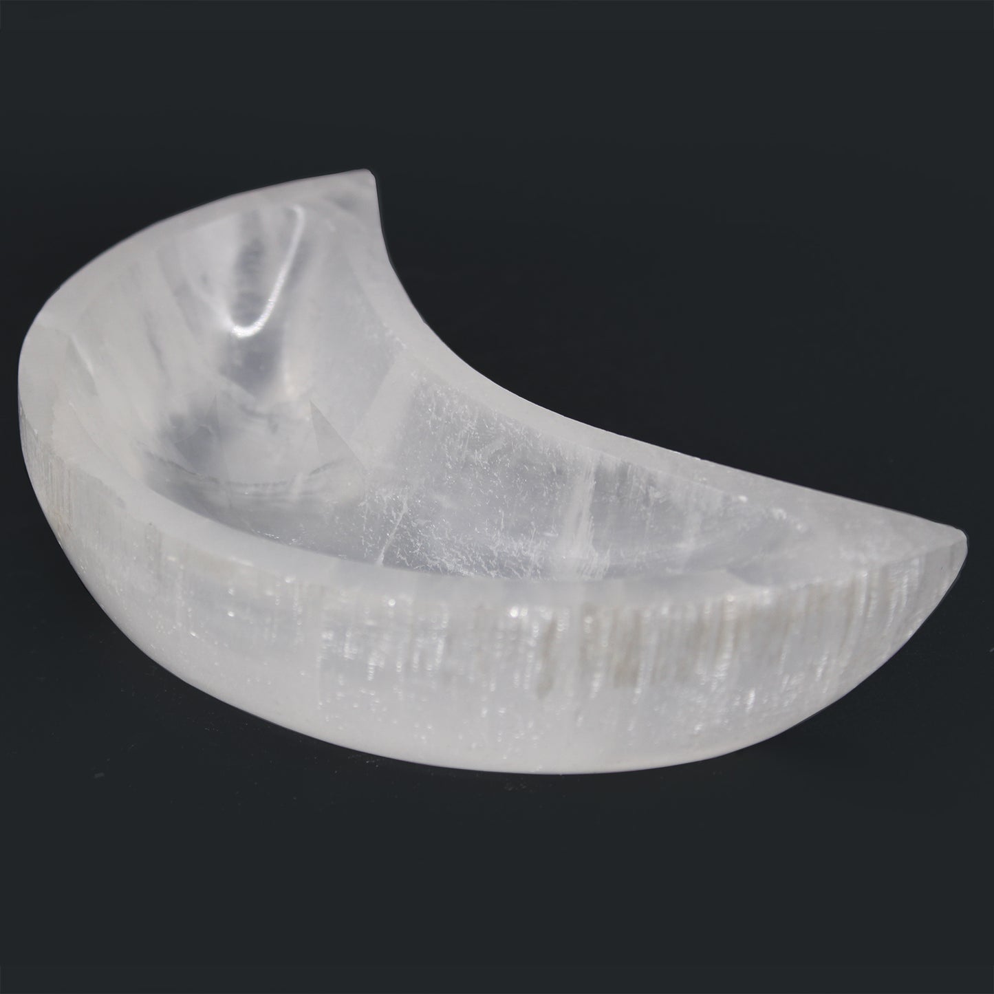 Selenite Moon Bowl 15cm | A Lunar Vessel for Energy Cleansing and Spiritual Renewal