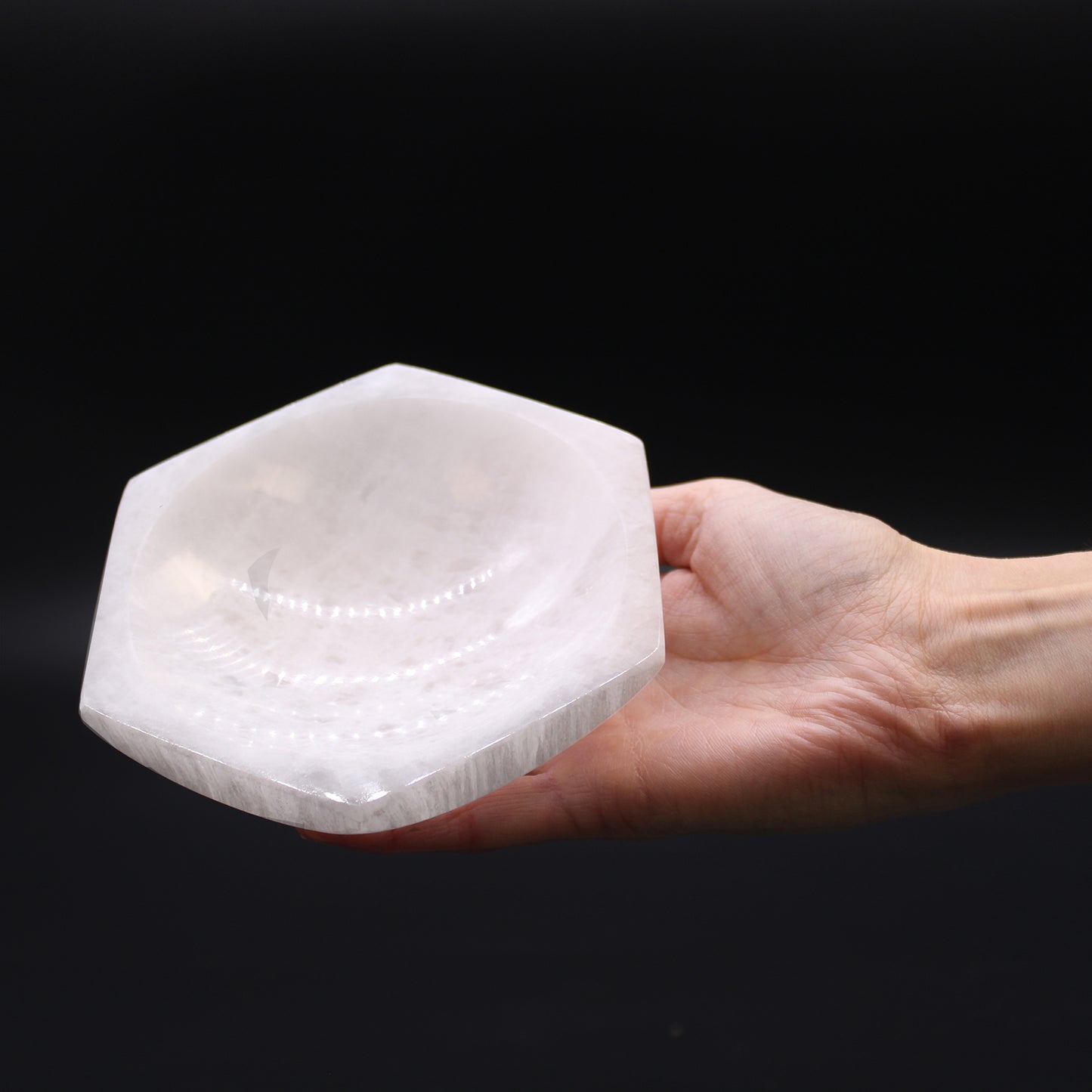 Selenite Hex Bowl 15cm | A Powerful Vessel for Energy Cleansing and Crystal Charging
