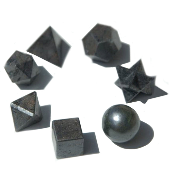 Geometric Seven Piece Black Agate Set | A Symbol of Stability and Protection