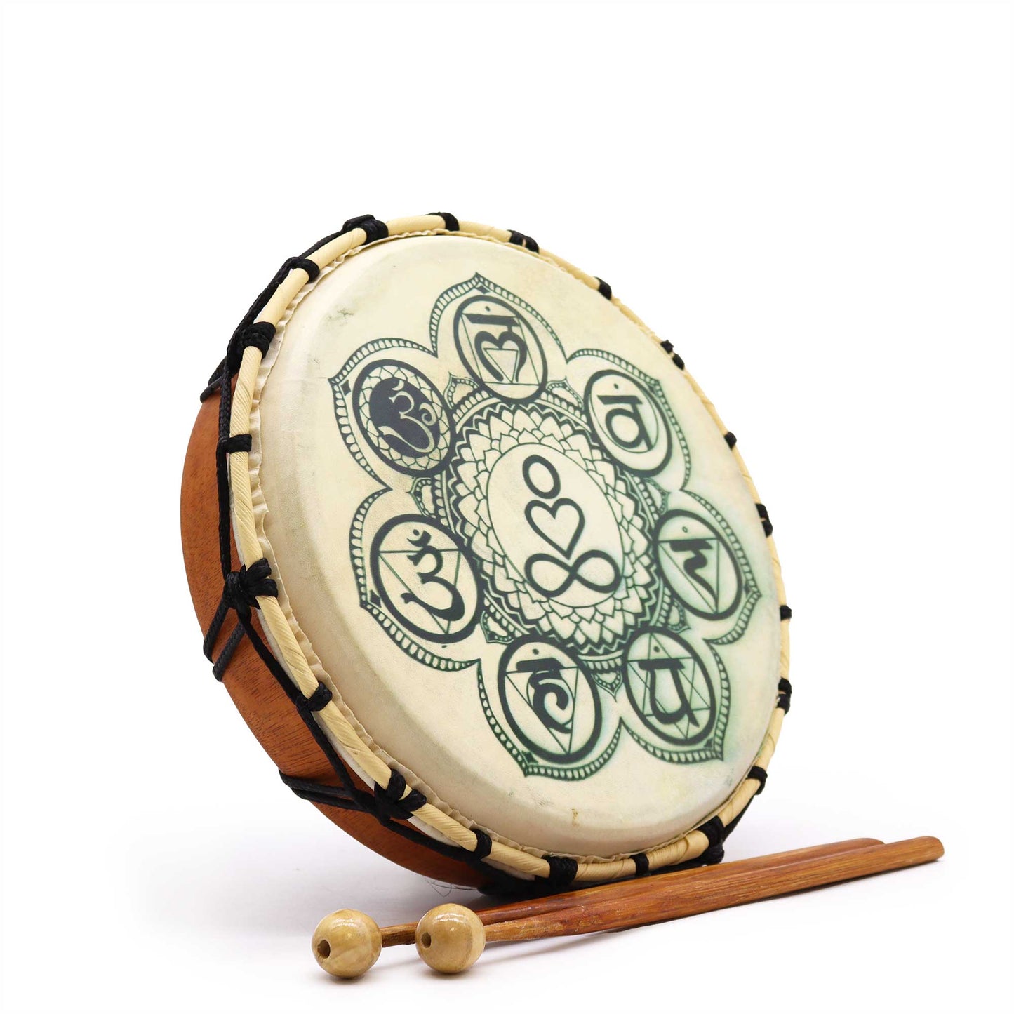 Chakra Shamanic Drum with Sticks – 25cm | A Sacred Instrument for Spiritual Balance