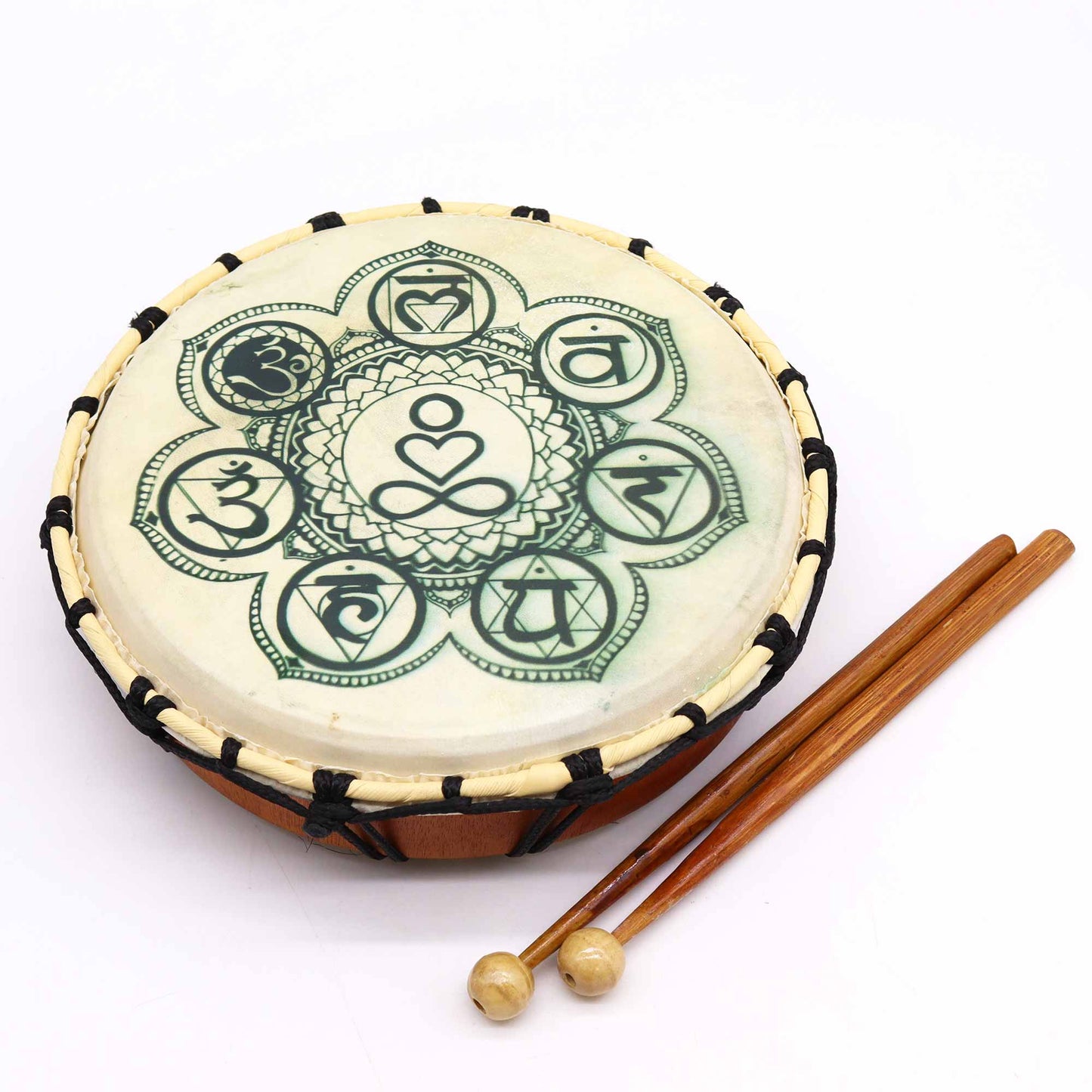 Chakra Shamanic Drum with Sticks – 25cm | A Sacred Instrument for Spiritual Balance