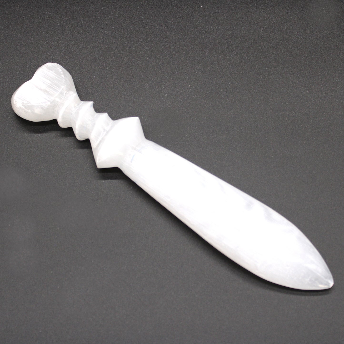 Selenite Large Ritual Knife – Spiral (25cm) | A Powerful Tool for Energy Cleansing and Ritual Work