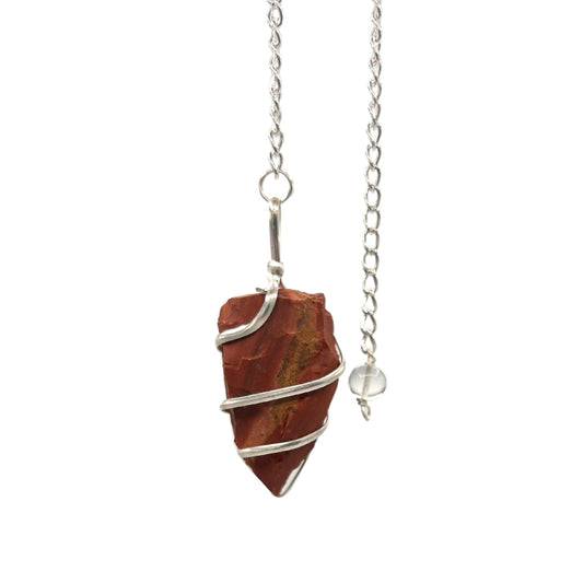Raw Gemstone Pendulum – Red Jasper | A Powerful Tool for Strength and Grounding