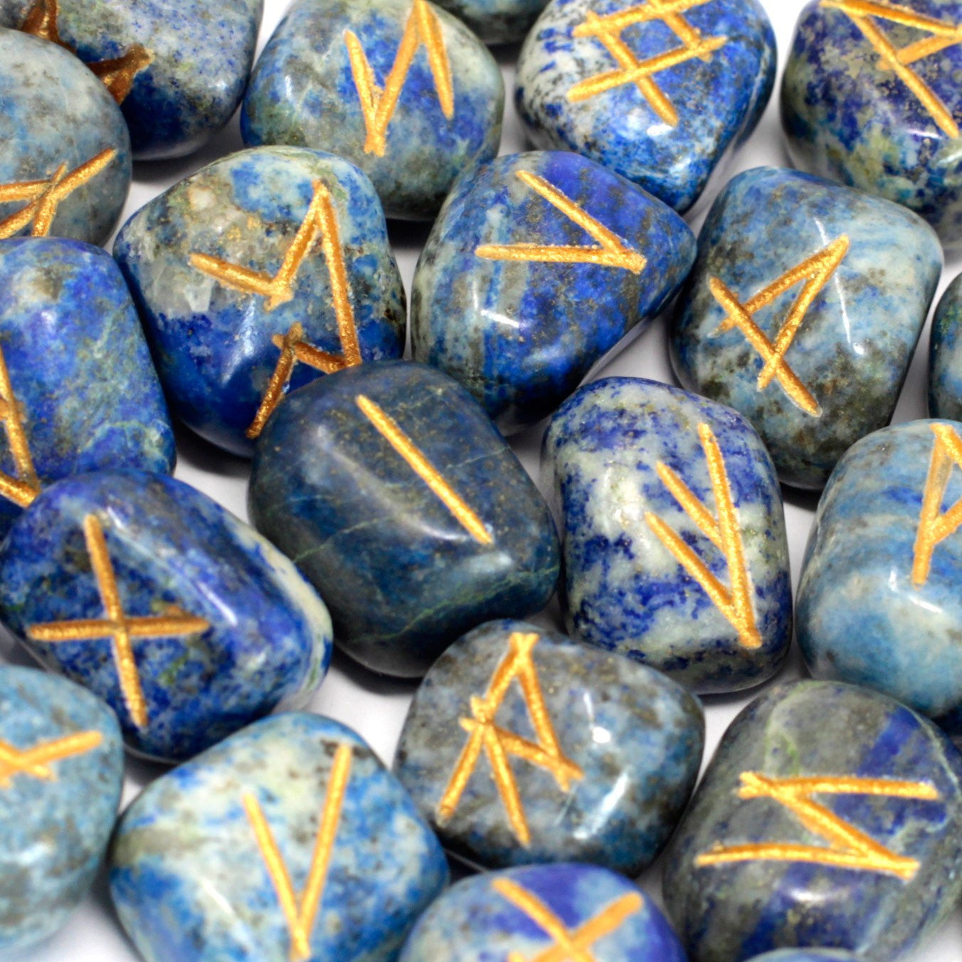 Runes Stone Set in Pouch – Lapis | A Mystical Tool for Intuition and Ancient Wisdom