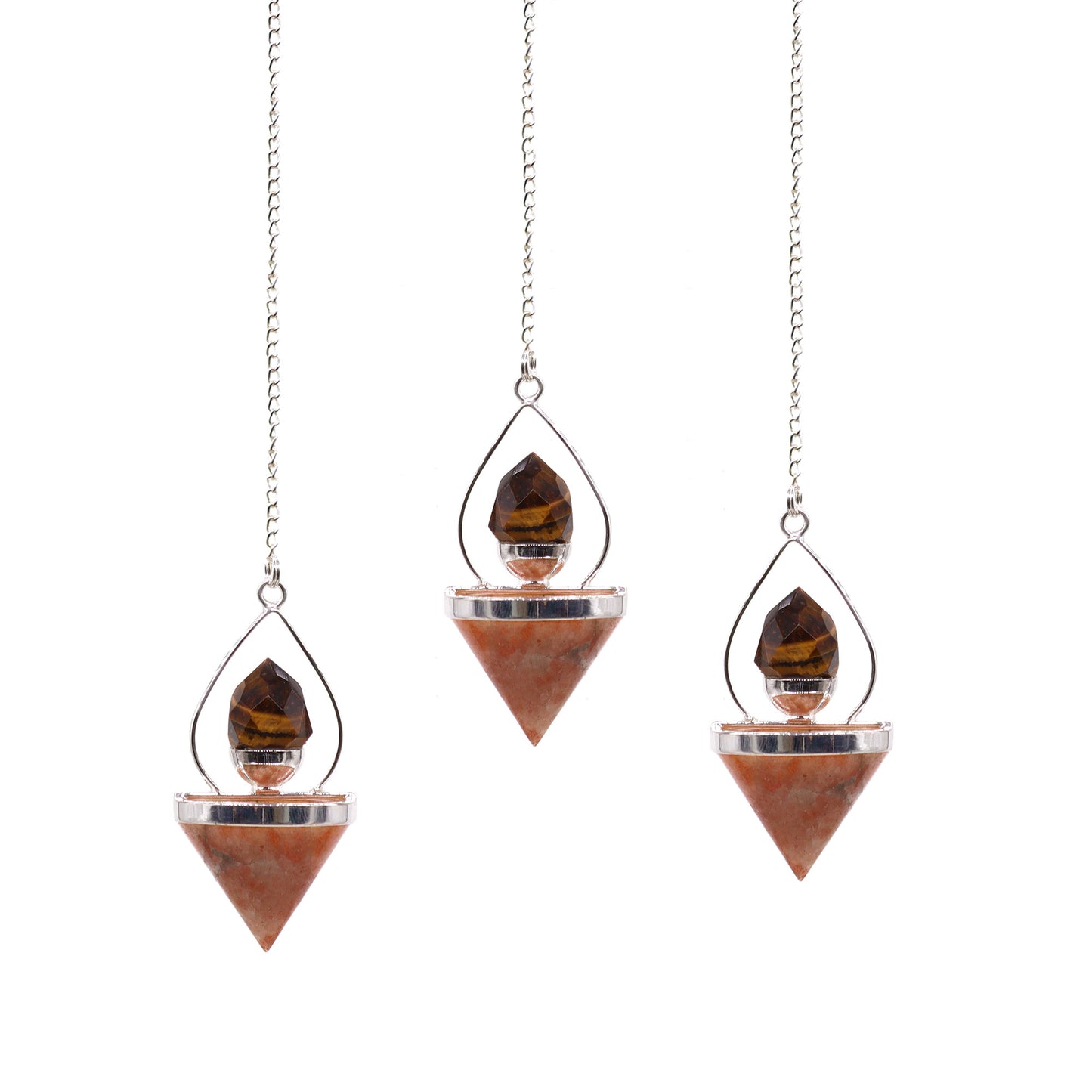 Gemstone Lantern of Life Pendulum – Sunstone & Tigereye